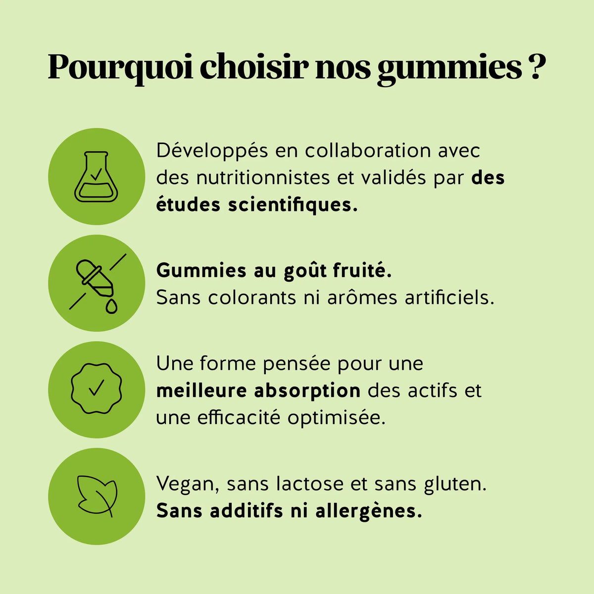 Bears with Benefits Concentré de Minceur Brûle-graisses – pourquoi choisir nos gummies : vegan, sans sucres, 1 gummy par jour au goût d'agrumes.