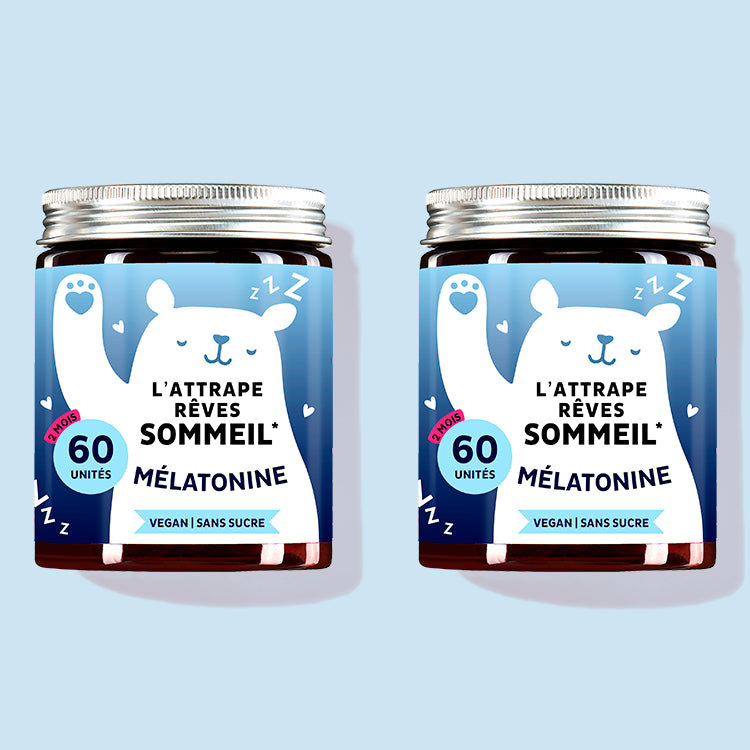 Les vitamines L’attrappe rêves avec mélatonine de Bears with Benefits en cure de 4 mois.