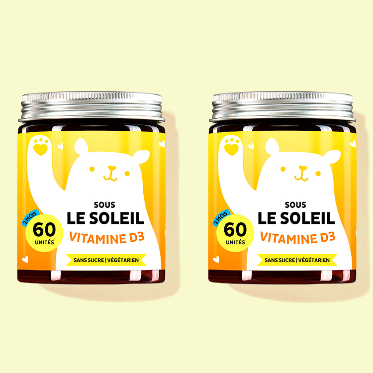 Traitement de 4 mois de vitamines Sous le soleil avec vitamine D3 de Bears with Benefits.