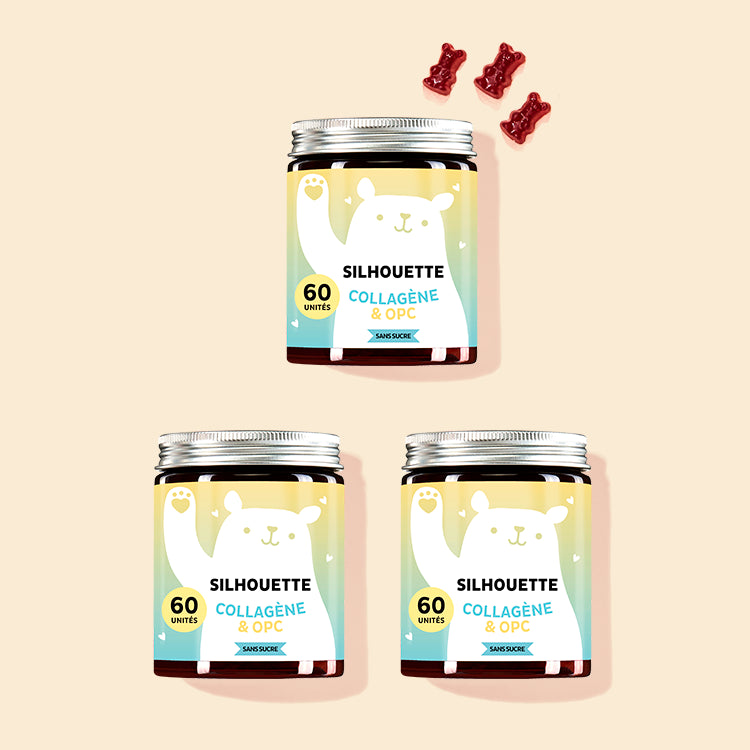 Traitement de 45 jours de vitamines Silhouette avec collagene & OPC de Bears with Benefits.