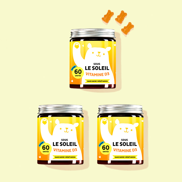 Traitement de 6 mois de vitamines Sous le soleil avec vitamine D3 de Bears with Benefits.