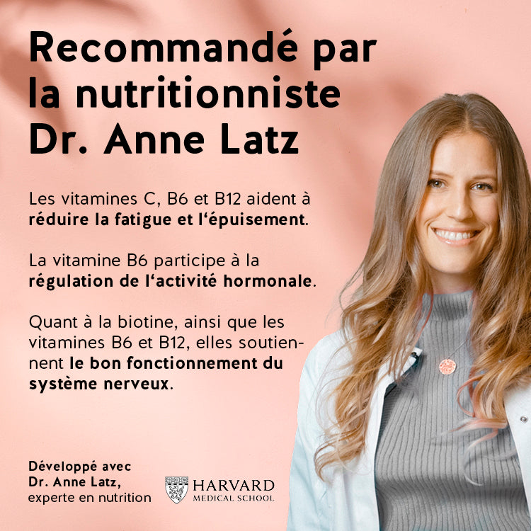Nos produit Femm'tastique menopause recommandé par la nutritionniste Dr. Anne Latz.