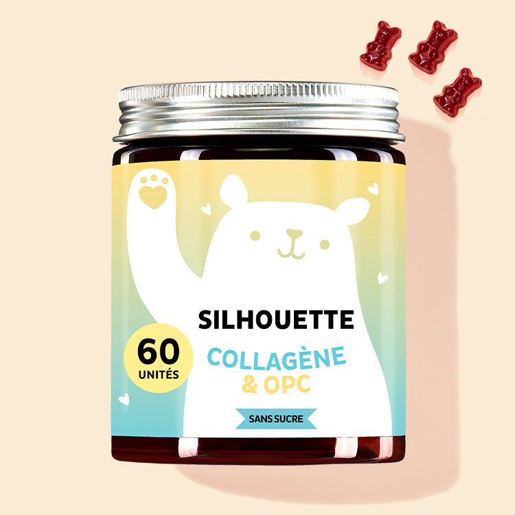 Une boîte de Silhouette Vitamins con collagène et OPC pour peau raffermie de Bears with Benefits
