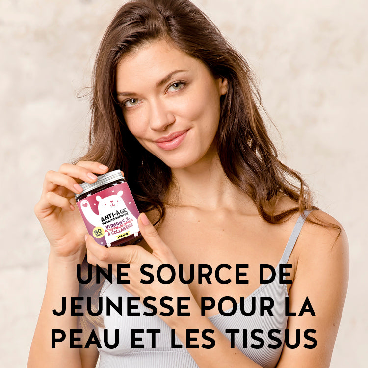Voici les avantages des oursons vitaminés Bears with Benefits - Anti-âge Elasticité & Fermeté.