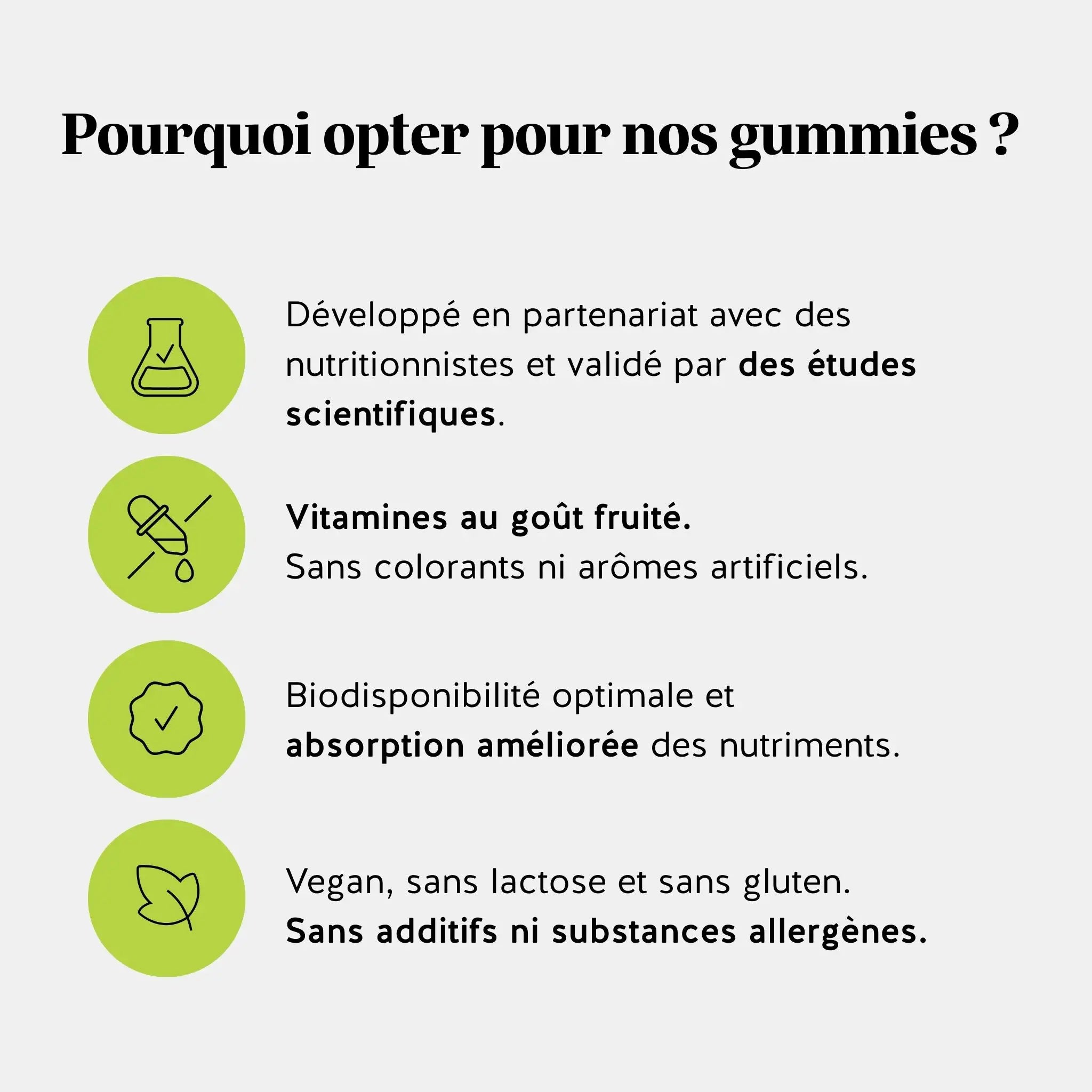 Avantages des gummies zinc : développés avec nutritionnistes, goût fruité, vegan, biodisponibilité optimale l Bears with Benefits