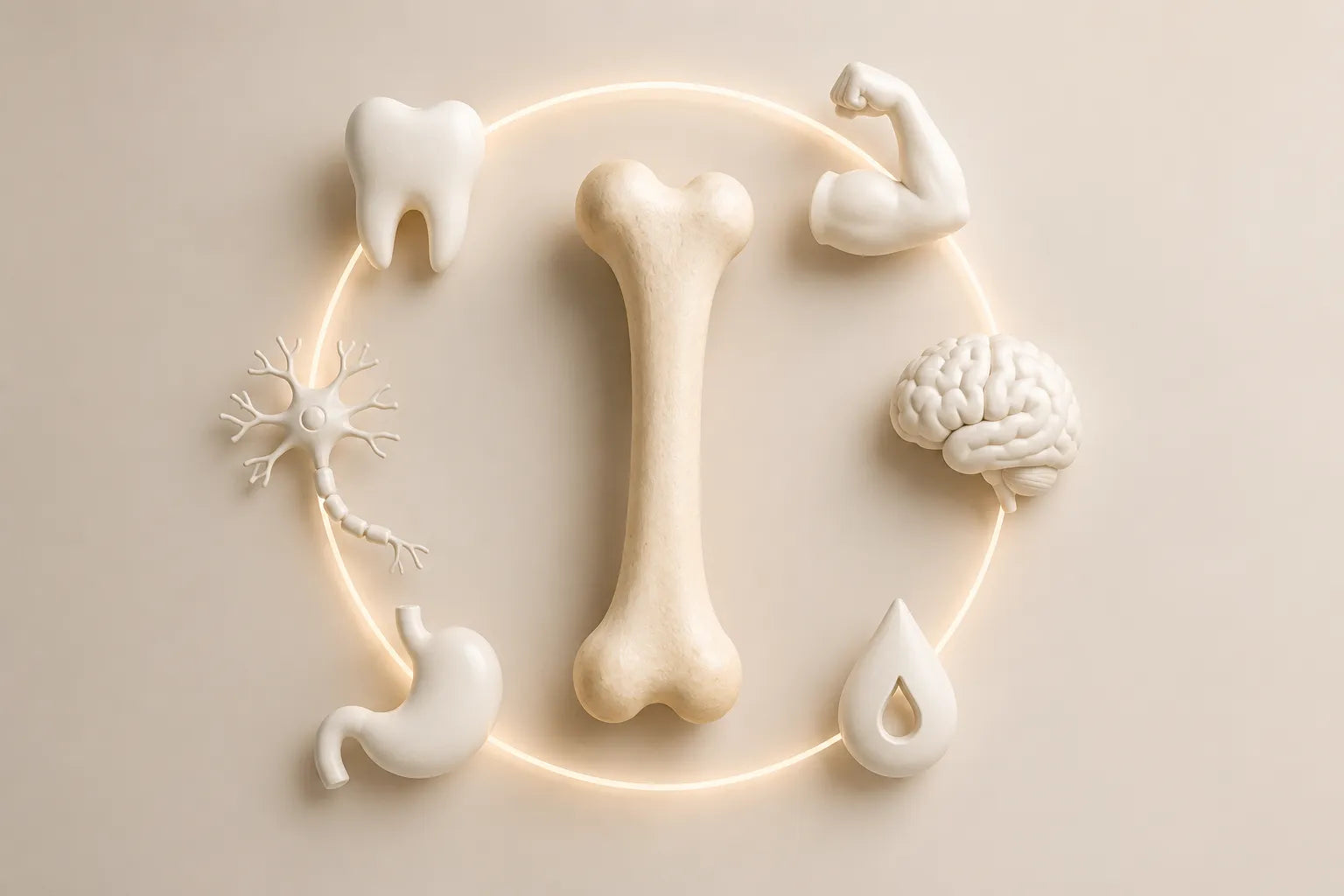 Bears with Benefits bienfaits du calcium, visuel simple illustrant le rôle du calcium pour le maintien d’une ossature normale, d’une dentition normale, de la fonction musculaire et de la transmission nerveuse