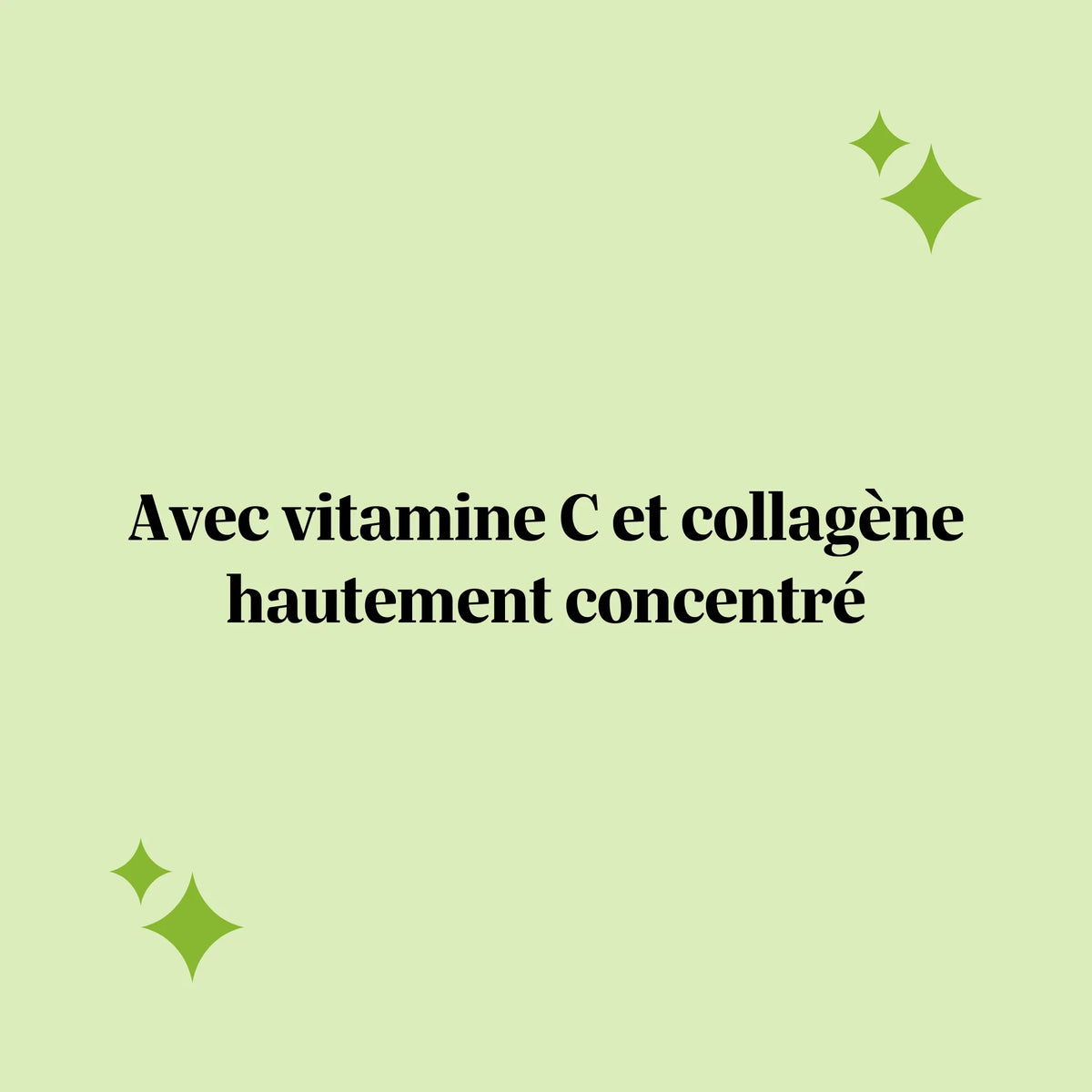 Visuel citation “Avec vitamine C et collagène hautement concentré” pour les gummies Silhouette Collagène et OPC de Bears with Benefits. l Bears with Benefits