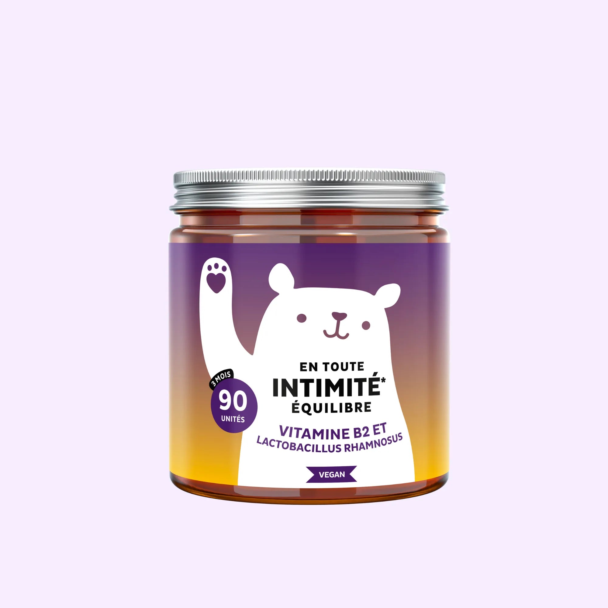 En Toute Intimité Équilibre – boîte de 90 gummies pour soutenir la flore intime et l’équilibre du microbiote féminin l Bears with Benefits