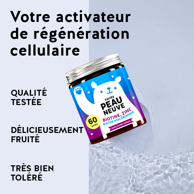 Bienfaits du produit Faites Peau Neuve: Qualité testée, Délicieusement fruité et très bien toléré. De Bears with Benefits.
