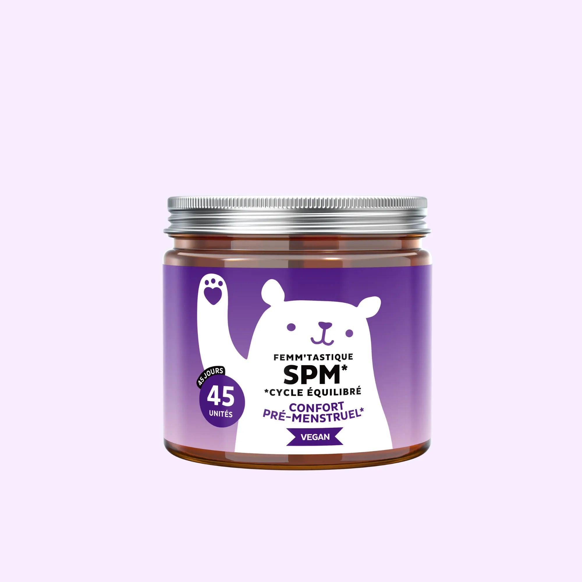 Femm’tastique SPM – 45 gummies pour le confort prémenstruel et la régulation hormonale, formule vegan et fruitée l Bears with Benefits