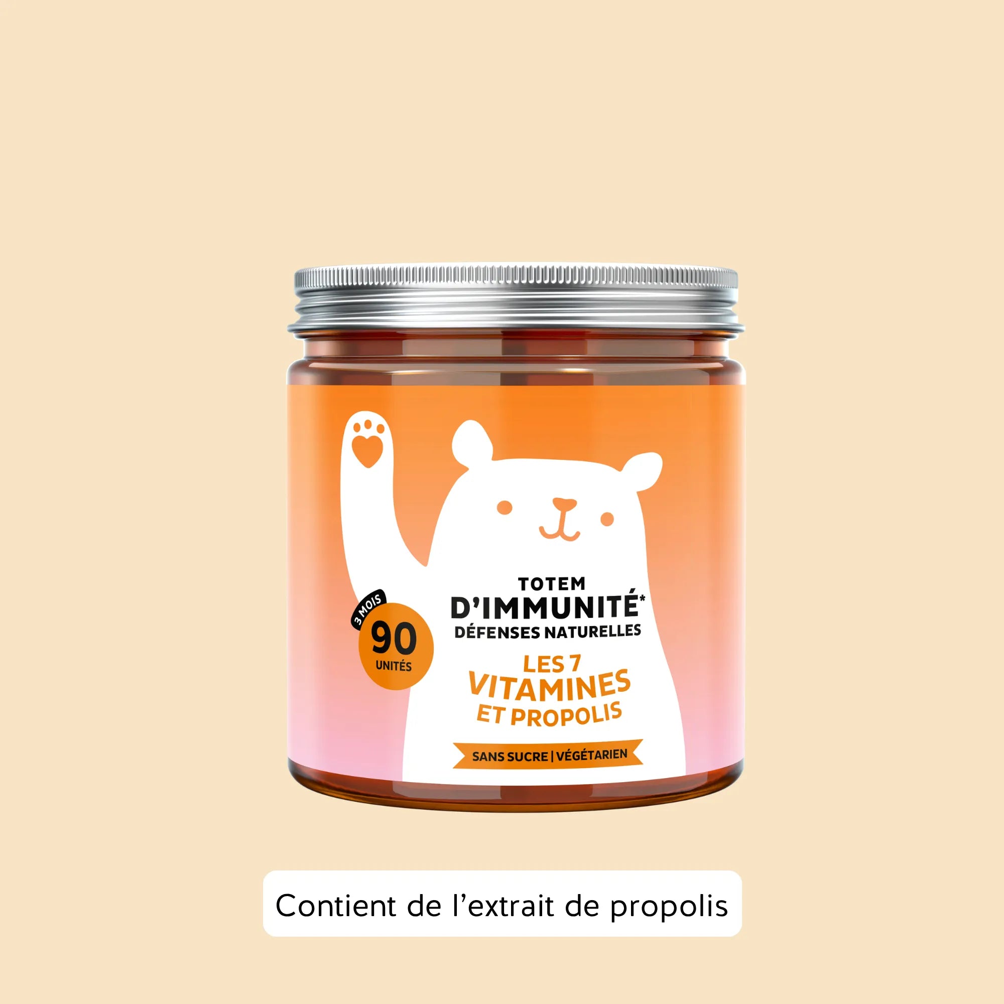 Boîte de 90 gummies Totem Immunité aux vitamines et propolis pour soutenir les défenses naturelles | Bears with Benefits