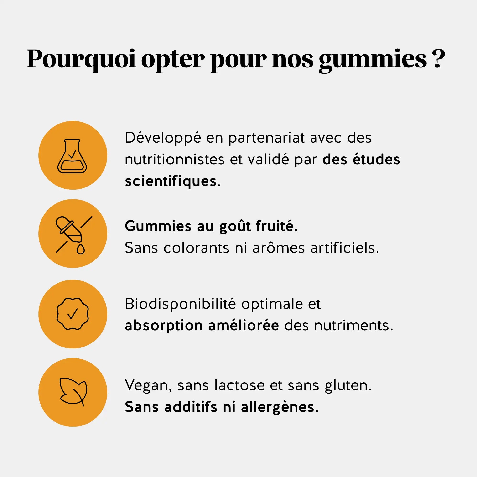 Avantages des gummies vitamine C : goût fruité, vegan, sans additifs, biodisponibilité optimale. l Bears with Benefits
