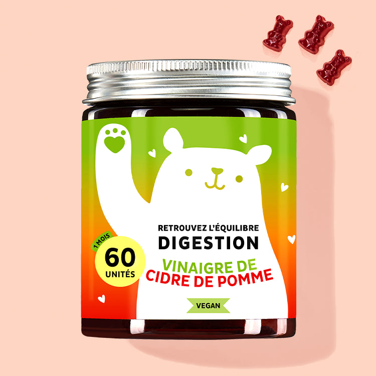 Une boîte de Retrouvez l'équilibre avec vinaigre de cidre pour bien-être intestinal et dètoxification de Bears with Benefits