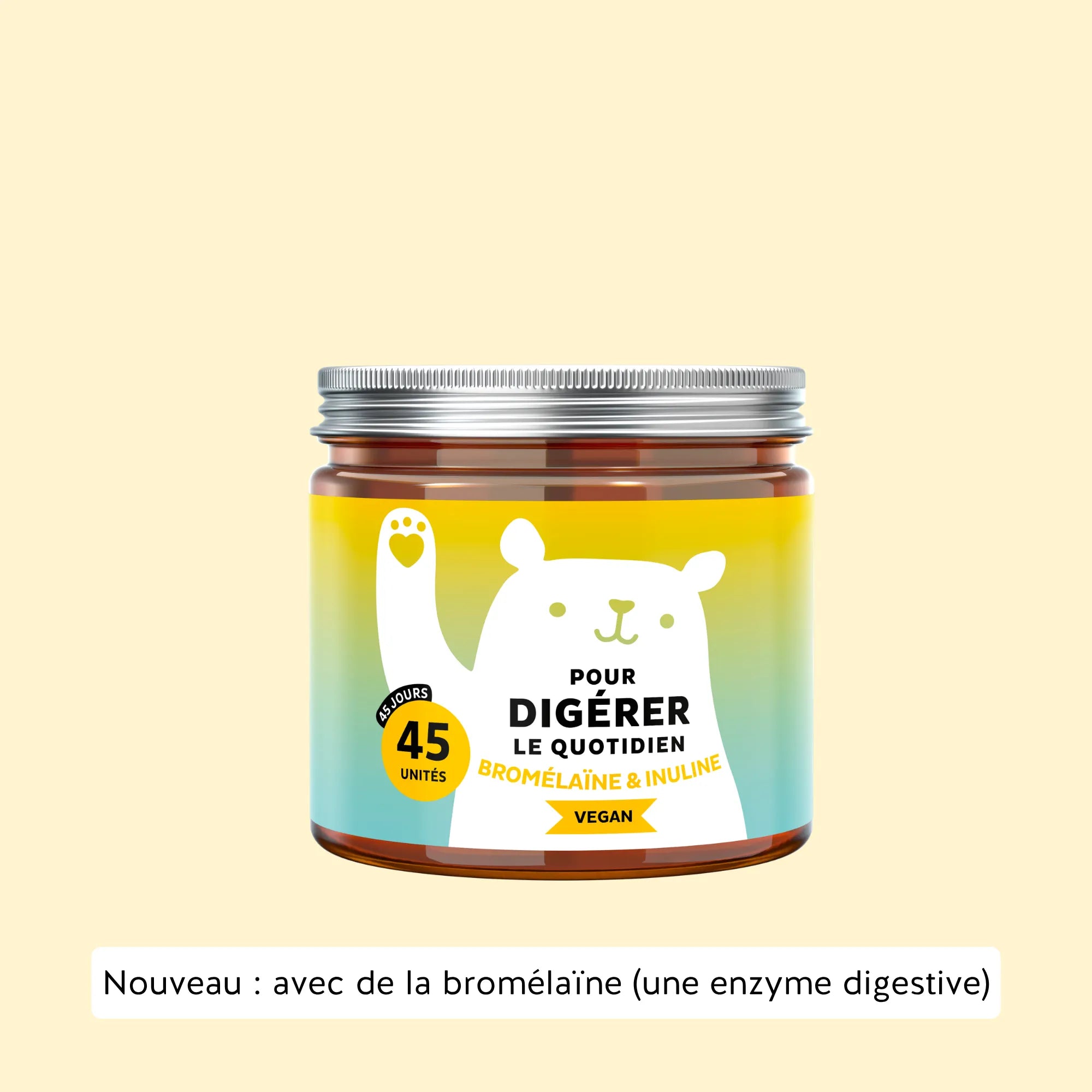 Boîte de 45 gummies Digestion au vinaigre de cidre, nouveau format avec une dose plus élevée de vitamine B6 | Bears with Benefits