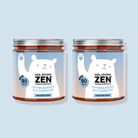 Deux boîtes de gummies ZEN Stress & Détente à l’ashwagandha et vitamines B, format 90 unités, sans sucre et vegan pour une routine bien-être prolongée l Bears with Benefits