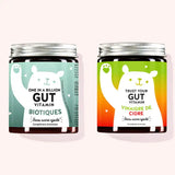 Set de 2 Double soutien pour le bien-être de l'intestin composé par les Vitamines One in a Billion Gut et les Vitamines Trust your Gut avec Bacillus coagulans et Vinaigre de cidre de Bears with Benefits