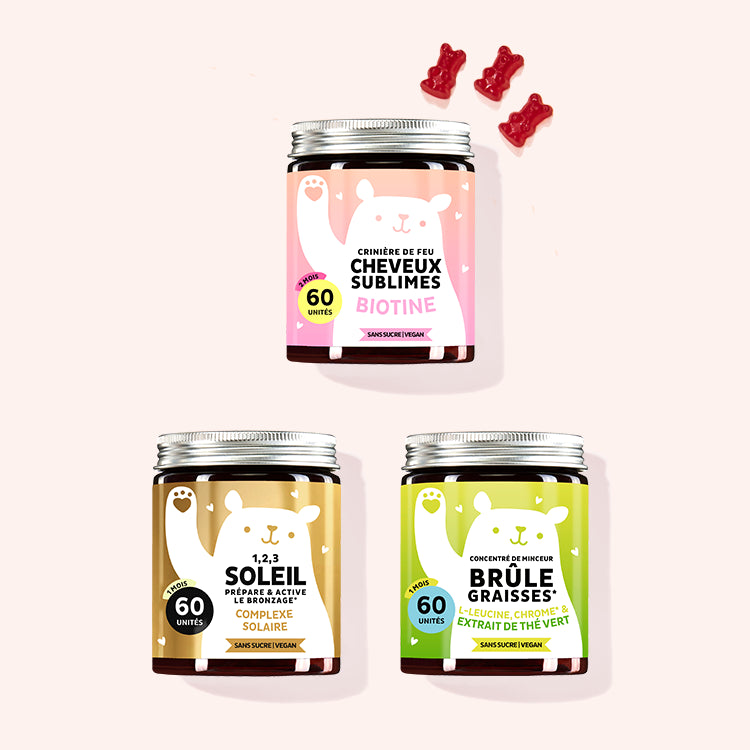 Nos produit Trio pour les cheveux, la peau et la sillhouette
