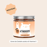 Bears with Benefits Adopte la glass skin K-Beauty – Gummies avec vitamine C, zinc, centella asiatica, extrait de riz et glutathion pour une peau normale, 45 gummies saveur mangue.