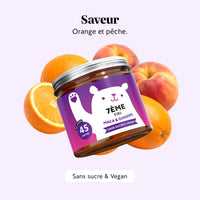Bears with Benefits 7ème Ciel – goût naturel orange et pêche, sans sucres ajoutés et vegan, 45 gummies.