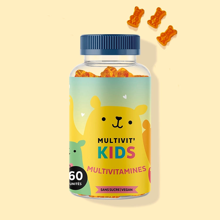 Une boîte de Multivit' Kids – enrichie en multivitamines pour la croissance des enfants. | Bears with Benefits