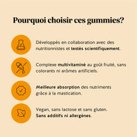 Raisons de choisir Bien-être Oméga-moi ! de Bears with Benefits : DHA vegan issu d’huile de microalgue Schizochytrium sp., vitamine C et vitamine E, sans sucre, goût naturel d’orange, en gummies pratiques pour la routine quotidienne. l Bears with Benefits