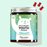Une boîte de Hey Flawless Youth Vitamins avec céramide et acide hyaluronique de Bears with Benefits pour anti-âge
