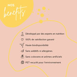  Les produits de Bears with Benefits ont été développés avec des pharmaciens, ils ont une biodisponibilité élevée et ils sont sans gluten et sans lactose. L'emballage est en PET recyclé et nous offrons une garantie de satisfaction à 100%.