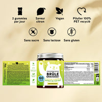 Une boîte de Concentré de minceur - brûle-graisses avec chrome et extraits de thé vert de Bears with Benefits pour brûler les graisses.