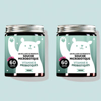 Les vitamines Un milliard de bienfaits - souche microbiotique avec complexe biotique de Bears with Benefits en cure de 2 mois.