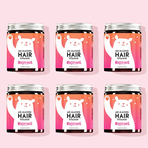 Cure de 12 mois de Ah-mazing Hair Vitamins avec biotine pour cheveux beaux et forts de Bears with Benefits