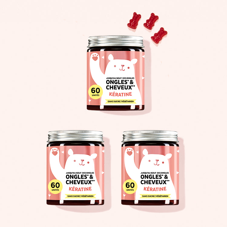 La Vitamine pour ongles et cheveux You Nailed it à la kératine de Bears with Benefits en 1,5 mois.