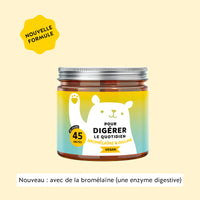 Bears with Benefits Pour Digérer le Quotidien – gummies vegan aux probiotiques Bacillus coagulans, inuline, bromélaïne et vitamine B6, 45 oursons arôme orange.