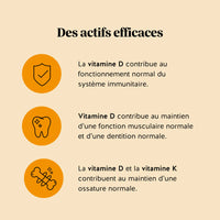 Bears with Benefits Sous le Soleil – les vitamines D et K contribuent au maintien d'une ossature normale, la vitamine D au maintien d'une dentition normale.