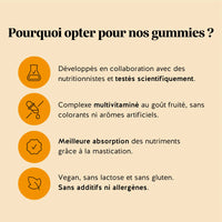 Bears with Benefits Sous le Soleil – pourquoi choisir nos gummies : vegan, sans sucre, 1 gummy par jour au goût de citron.