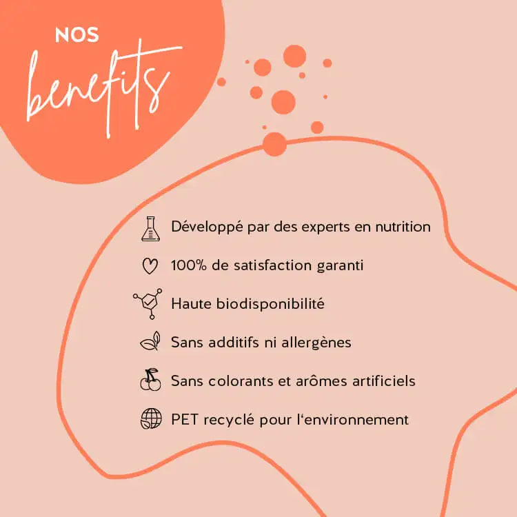 Les produits de Bears with Benefits ont été développés avec des pharmaciens, ils ont une biodisponibilité élevée et ils sont sans gluten et sans lactose. L'emballage est en PET recyclé et nous offrons une garantie de satisfaction à 100%.