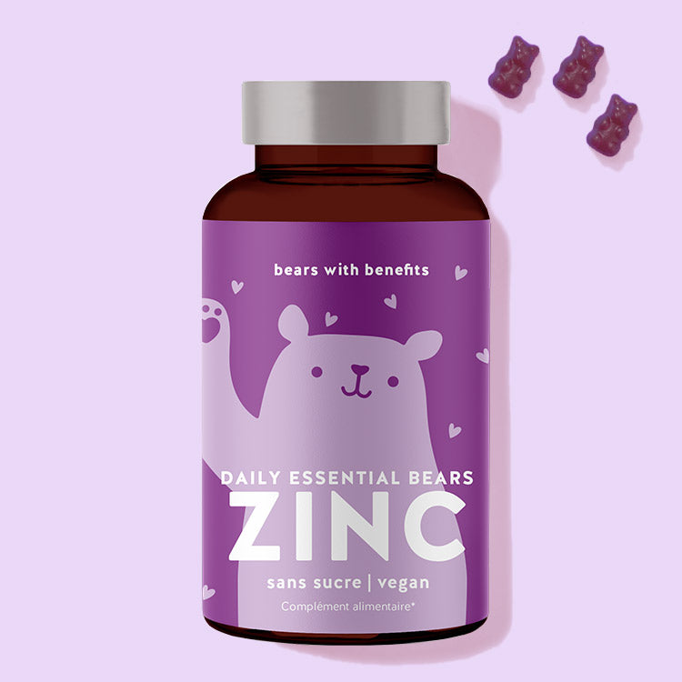 Cette photo montre un paquet de Daily Essential Bears zinc de Bears with Benefits.