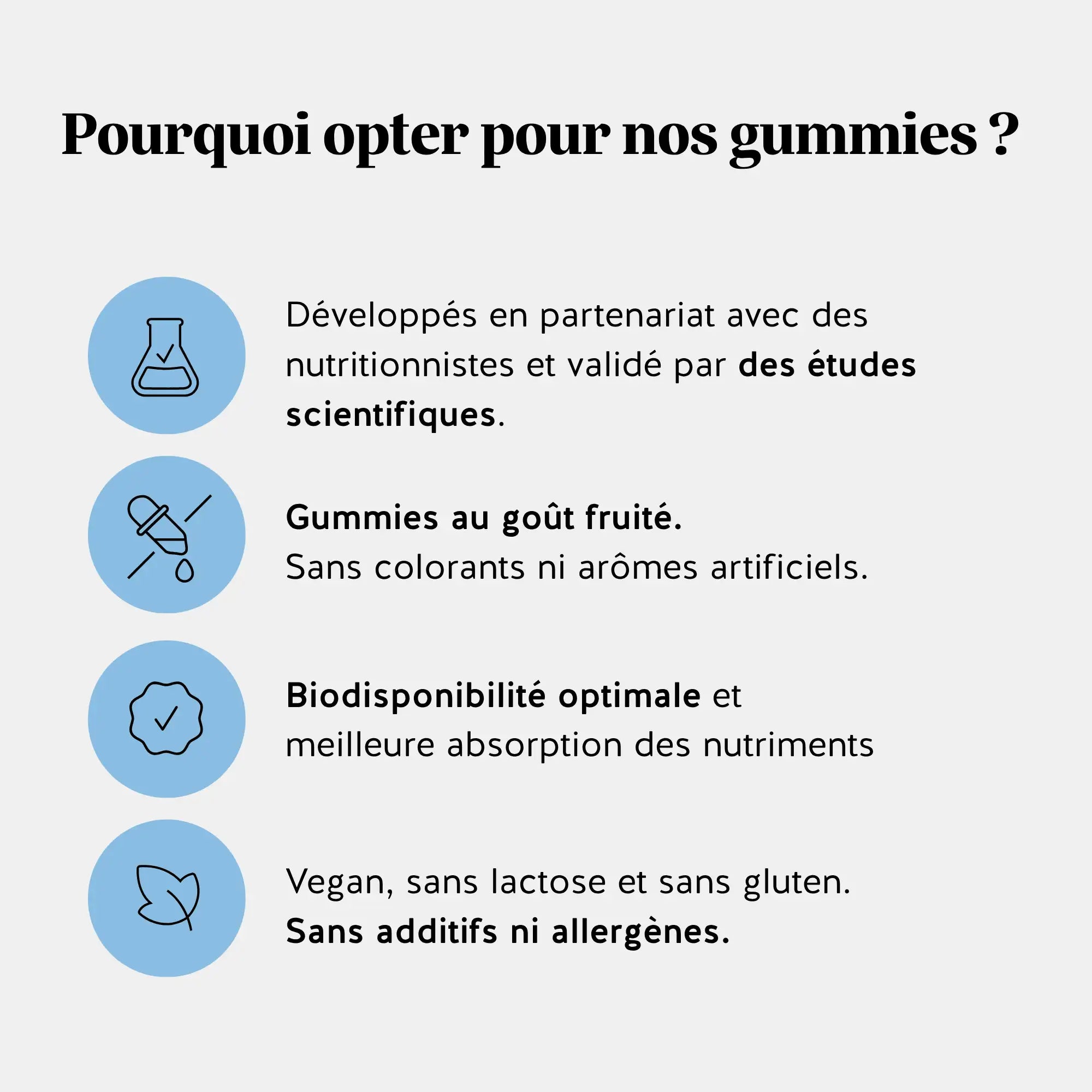 Avantages des gummies calcium : développés avec nutritionnistes, goût fruité, vegan, biodisponibilité optimale l Bears with Benefits