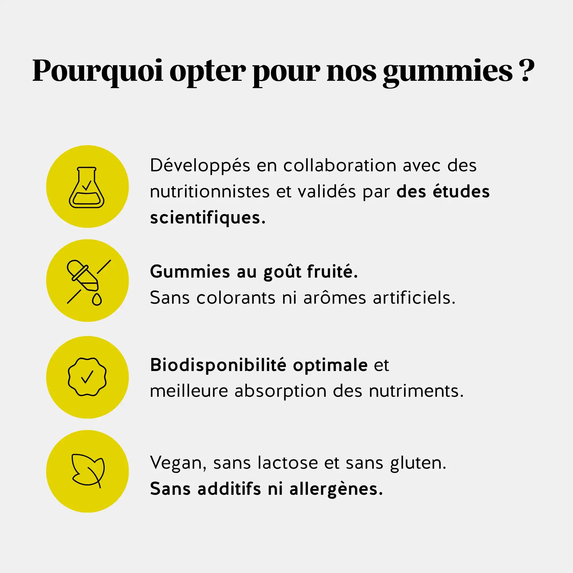 Avantages des gummies créatine : développés avec nutritionnistes, goût fruité, vegan, biodisponibilité optimale l Bears with Benefits