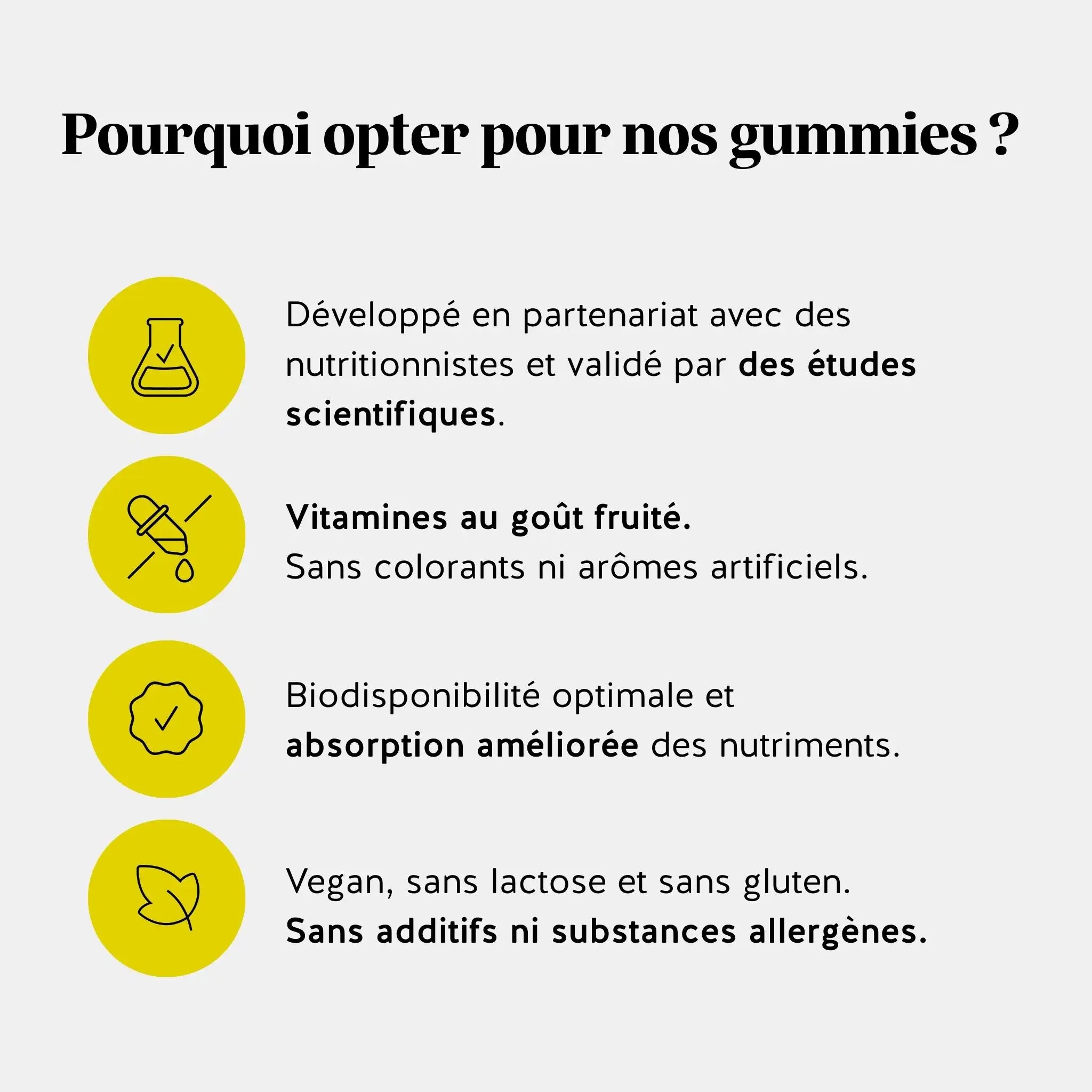 Avantages des gummies créatine : développés avec nutritionnistes, goût fruité, vegan, biodisponibilité optimale l Bears with Benefits