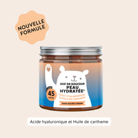 Bears with Benefits Soif de douceur – Peau hydratée gummies à l’acide hyaluronique et huile de carthame, image d’une boîte de 45 gummies pour peau hydratée, sans sucre et vegan.
