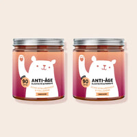 Deux boîtes de gummies Anti-Âge Bears with Benefits pour soutenir l’élasticité et la fermeté de la peau, formule sans sucre. l Bears with Benefits