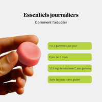 Conseil d’utilisation gummies zinc - 1 à 2 par jour, cure de 2 mois, sans lactose et sans gluten l Bears with Benefits