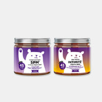 Duo de gummies Bears with Benefits SPM cycle équilibré et En toute intimité équilibre, compléments alimentaires vegan pour le bien-être féminin, 45 unités