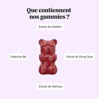 Ingrédients Femm’tastique SPM – extrait de gattilier, mélisse, dong quai et vitamine B6 pour le confort prémenstruel l Bears with Benefits