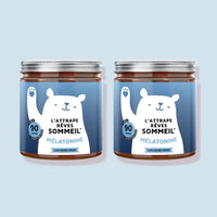 Deux boîtes de gummies L’attrape-rêves Sommeil à la mélatonine et vitamine B6, sans sucre et vegan, format 90 unités, pour favoriser l’endormissement l Bears with Benefits.