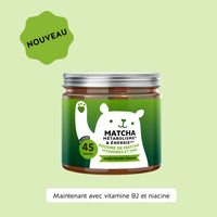 Boîte Bears with Benefits Matcha Métabolisme & Énergie 45 unités avec poudre de matcha, vitamine B2, niacine et zinc pour l’énergie