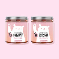 Pack duo de gummies Cheveux Sublimes à la biotine – deux boîtes pour une cure longue durée, format économique, vegan et sans sucre, idéal pour cheveux, peau et ongles l Bears with Benefits