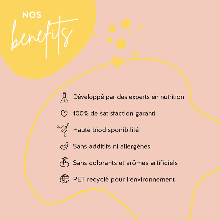 Les produits de Bears with Benefits ont été développés avec des pharmaciens, ils ont une biodisponibilité élevée et ils sont sans gluten et sans lactose. L'emballage est en PET recyclé et nous offrons une garantie de satisfaction à 100%.